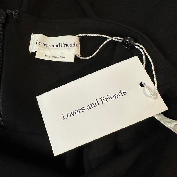 Lovers + Friends Keely One Shoulder Mini Dress Jersey Slit Bodycon, Black - Picture 10 of 15